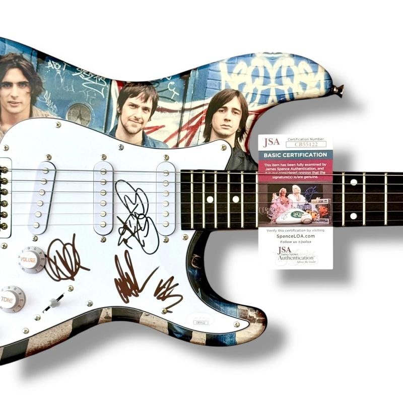 The All-American Rejects Signed Custom Guitar JSA COA Tyson Ritter Nick Wheeler - 2