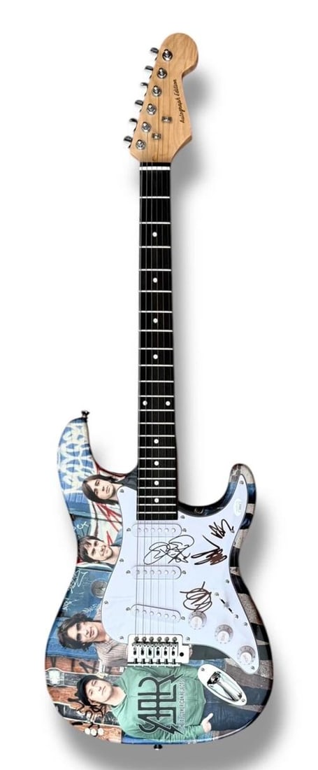 The All-American Rejects Signed Custom Guitar JSA COA Tyson Ritter Nick Wheeler - 3