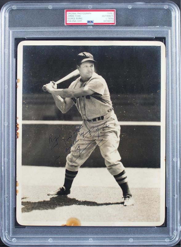 Red Sox Jimmie Foxx Authentic Signed 8x10 George Burke Type 1 Photo PSA Slabbed (1 of 2)