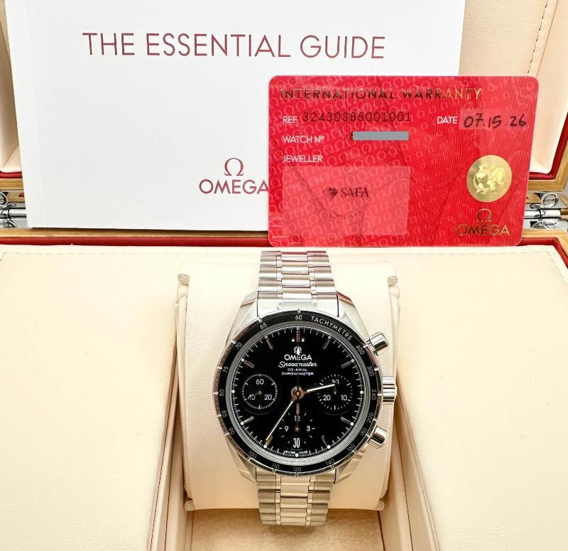2026 Omega Speedmaster Co-Axial Chronograph 324.30.38.50.01.001 Steel Box Paper: Condition: Pre-owned - Excellent,Bezel Color: Black,Year Manufactured: 2026,Band/Strap: Bracelet,Case Color: Silver,Department: Men,Bezel Type: Tachymeter,Watch Shape: Round,Style: Classic, Luxury,