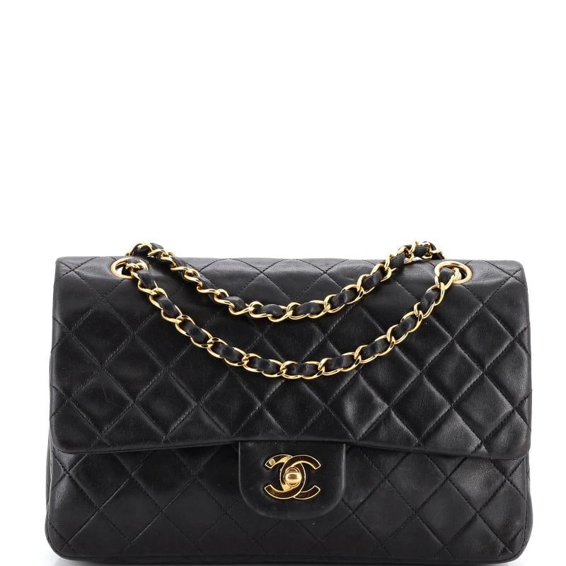 Chanel Vintage Classic Double Flap Bag Quilted Lambskin Medium: Condition: Pre-owned - Good,Brand: Chanel,Exterior Material: Leather,Style: Shoulder Bags,Exterior Color: Black,Department: Women,Size: Medium