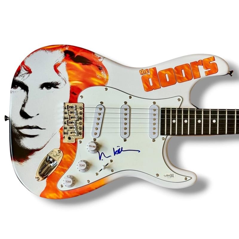 Val Kilmer Signed Guitar Custom Graphics JSA COA The Doors Jim Morrison: Industry: Music,Signed: Yes,Autograph Authentication: James Spence (JSA),Object Type: Guitar & Guitar Pick,Original/Reproduction: Original,Country of Origin: United States