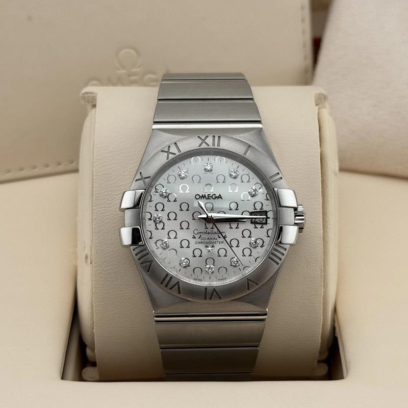 Omega Constellation 123.10.35.20.52.002 Silver Diamond Dial Box Papers 35mm - 2