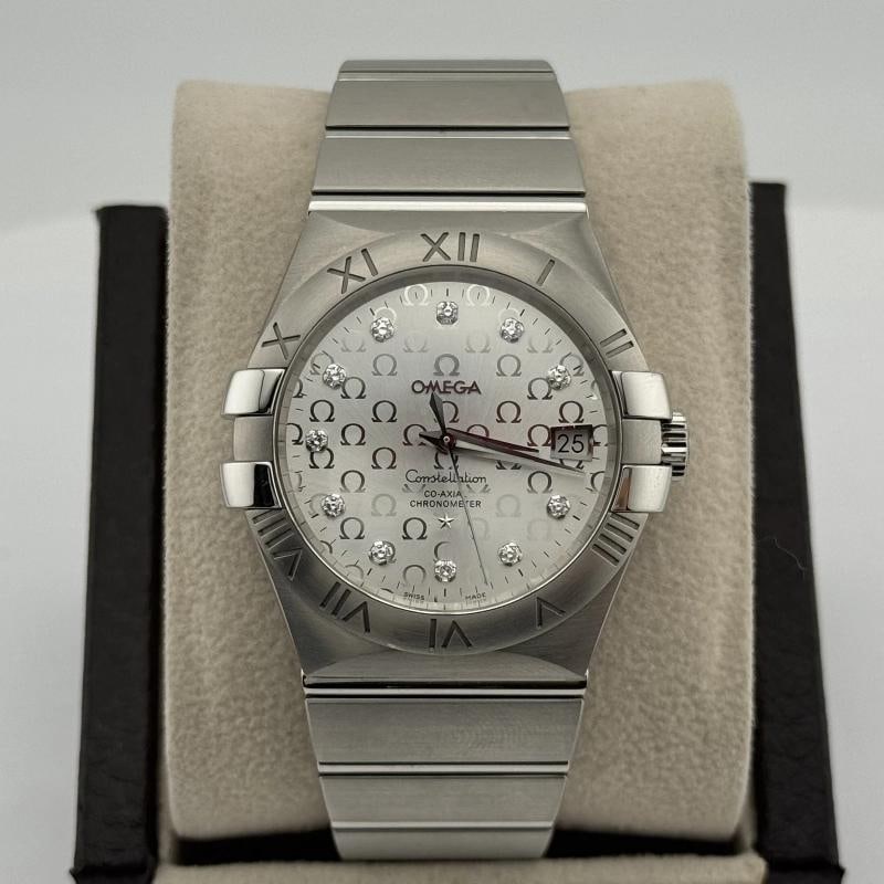 Omega Constellation 123.10.35.20.52.002 Silver Diamond Dial Box Papers 35mm - 3