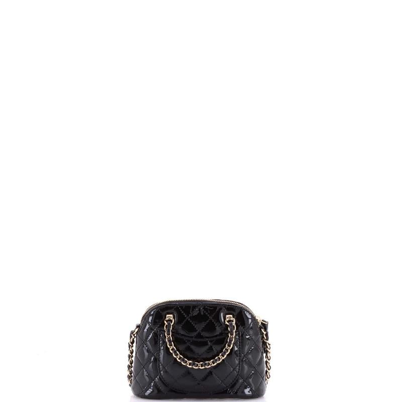 Chanel CC Dome Zip Crossbody Bag Quilted Patent Mini - 3