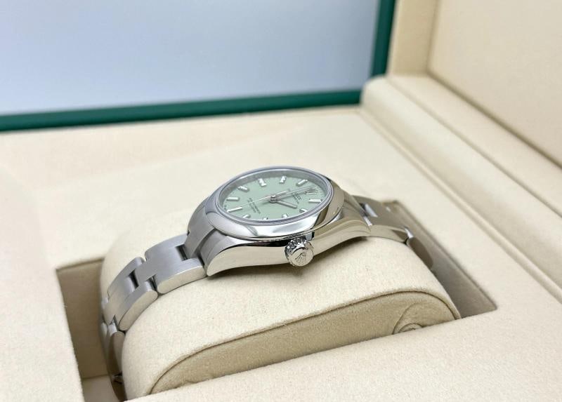 Brand New Rolex Ladies Oyster Perpetual 28 276200 PISTACHIO Dial Steel Full Set - 5