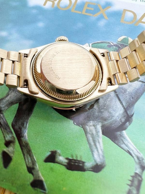 Rolex 69258 Ladies President Diamond Dial Bezel 18K Yellow Gold Box Paper - 8