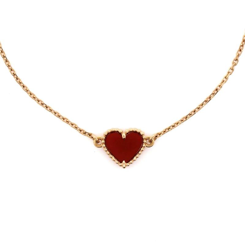 Van Cleef & Arpels Sweet Alhambra Heart Bracelet 18K Rose Gold with Carnelian - 2
