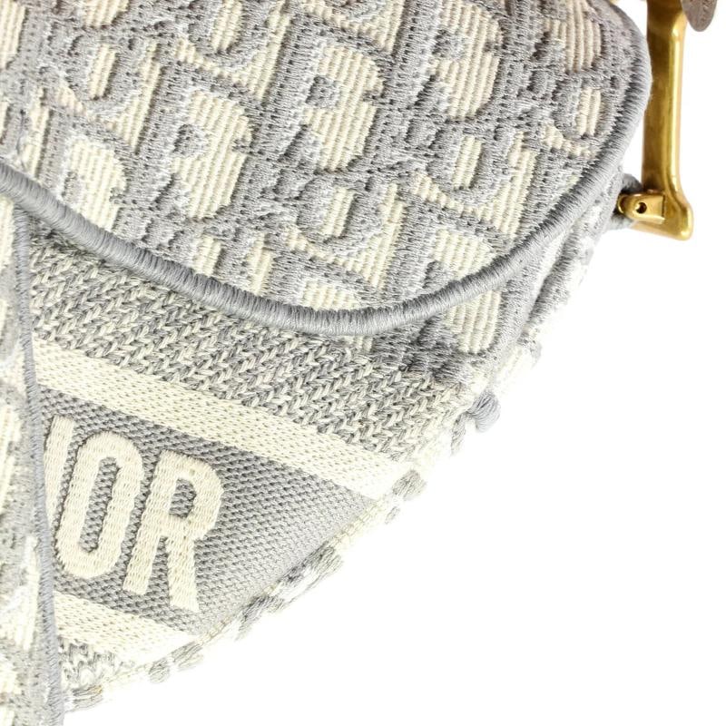 Christian Dior Saddle Handbag Logo Embroidered Oblique Canvas Medium - 8