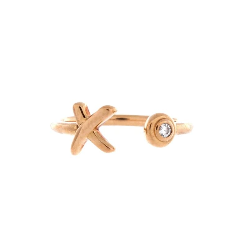 Tiffany & Co. Paloma Picasso Graffiti X Wire Ring 18K Rose Gold with Diamond: Condition: Pre-owned - Good,Brand: Tiffany & Co.,Main Stone: Diamond,Metal: 18K Rose Gold,Metal Purity: 18K,Ring Size: 5,Type: Ring,Color: Rose Gold,Style: 18K Rose Gold With Diamond,Material: Unknown