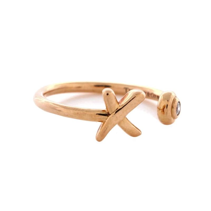 Tiffany & Co. Paloma Picasso Graffiti X Wire Ring 18K Rose Gold with Diamond - 2