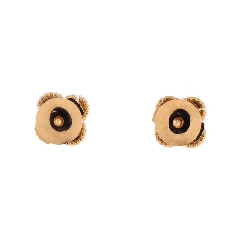 Van Cleef & Arpels Sweet Alhambra Stud Earrings 18K Yellow Gold and Mother of - 3