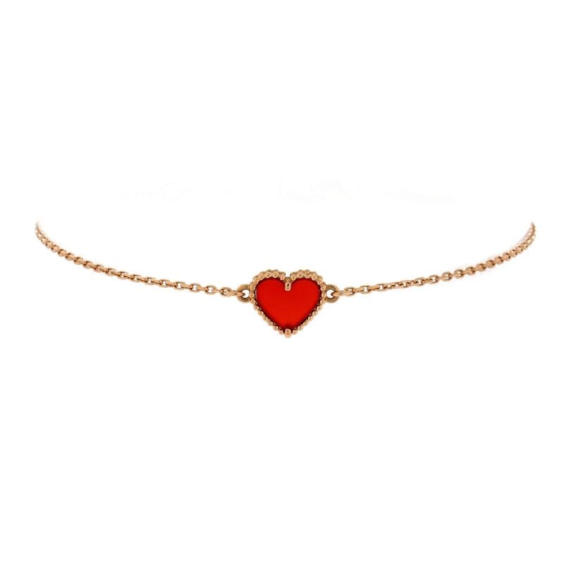 Van Cleef & Arpels Sweet Alhambra Heart Bracelet 18K Rose Gold with Carnelian: Condition: Pre-owned - Good,Brand: Van Cleef & Arpels,Main Stone: Carnelian,Metal: 18K Rose Gold,Metal Purity: 18K,Style: Bracelet,Type: Bracelet,Color: Rose Gold,Material: 18K Rose Gold, Carnelian