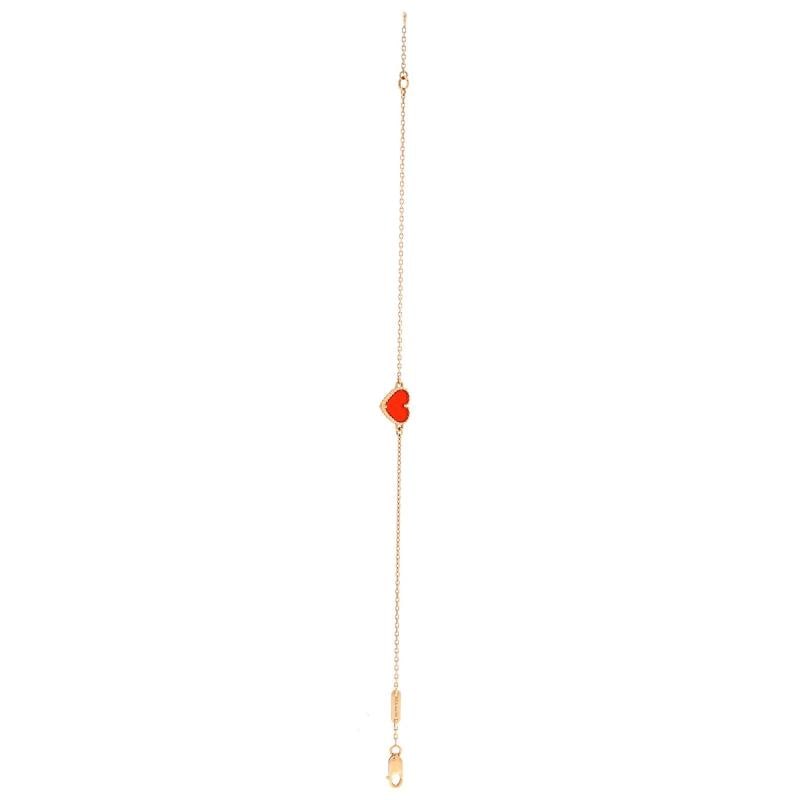 Van Cleef & Arpels Sweet Alhambra Heart Bracelet 18K Rose Gold with Carnelian - 3