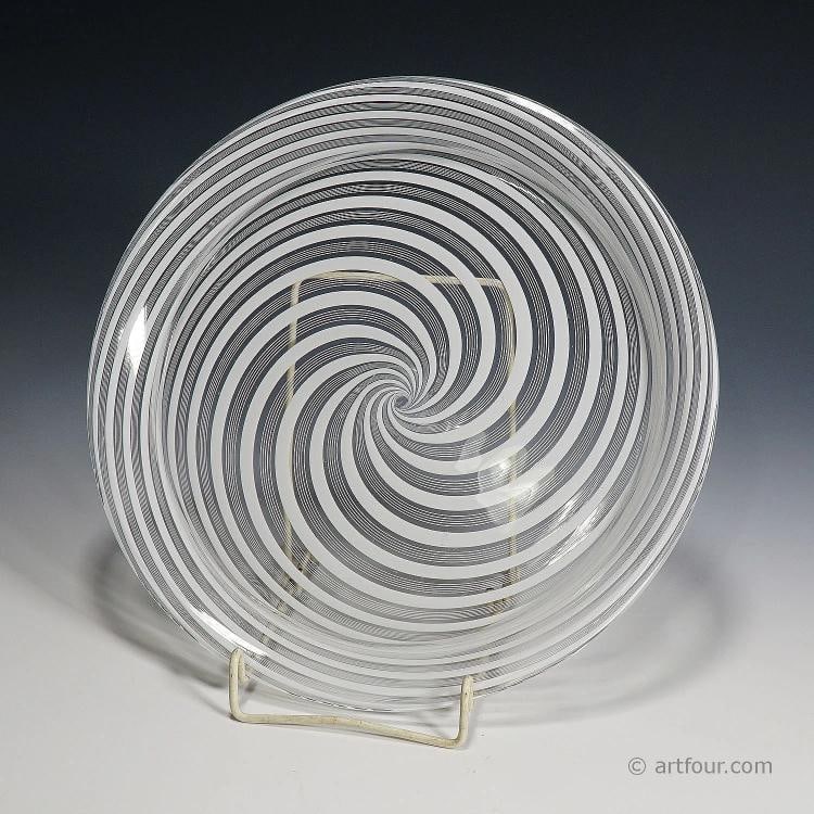 Large 19th Century Murano Filigrana Art Glass Plate - 2