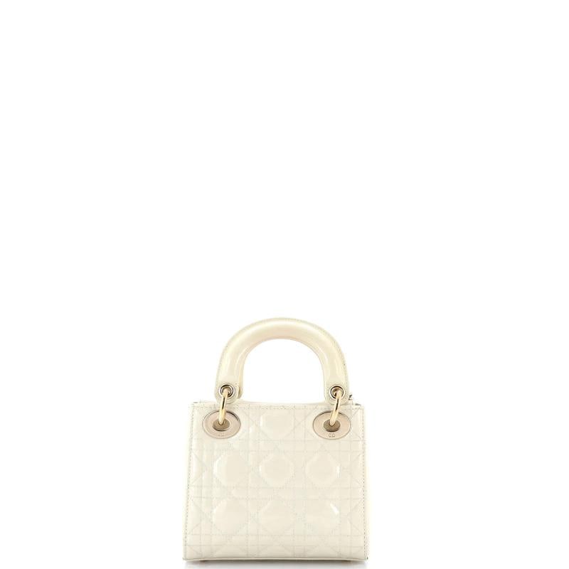 Christian Dior Lady Dior Chain Bag Cannage Quilt Patent Mini - 3