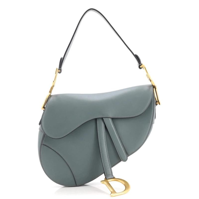 Christian Dior Saddle Handbag Leather Medium: Condition: Pre-owned - Excellent,Brand: Christian Dior,Exterior Material: Leather,Style: Shoulder Bags,Exterior Color: Green,Department: Women,Size: Medium