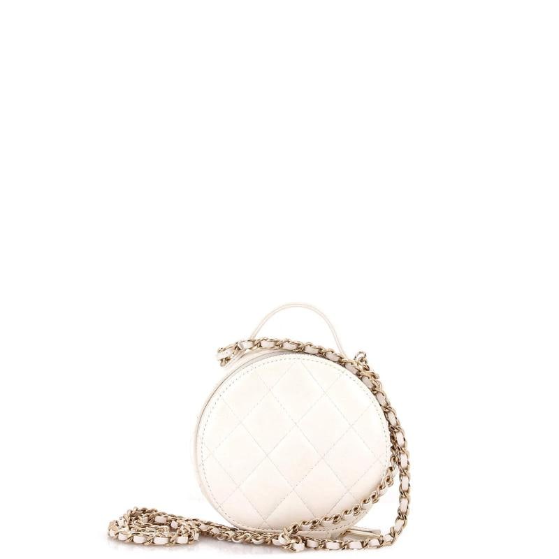 Chanel Handle with Care Round Vanity Case with Chain Quilted Lambskin Small - 3