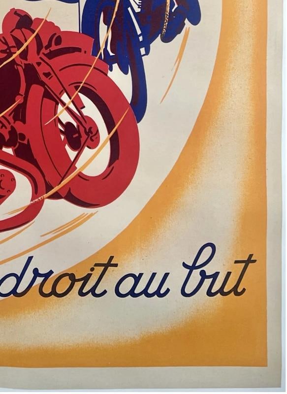 Original Vintage Poster FAVOR CYCLES Art Deco Motorcycle Bicycle 47 x 63" LINEN - 5
