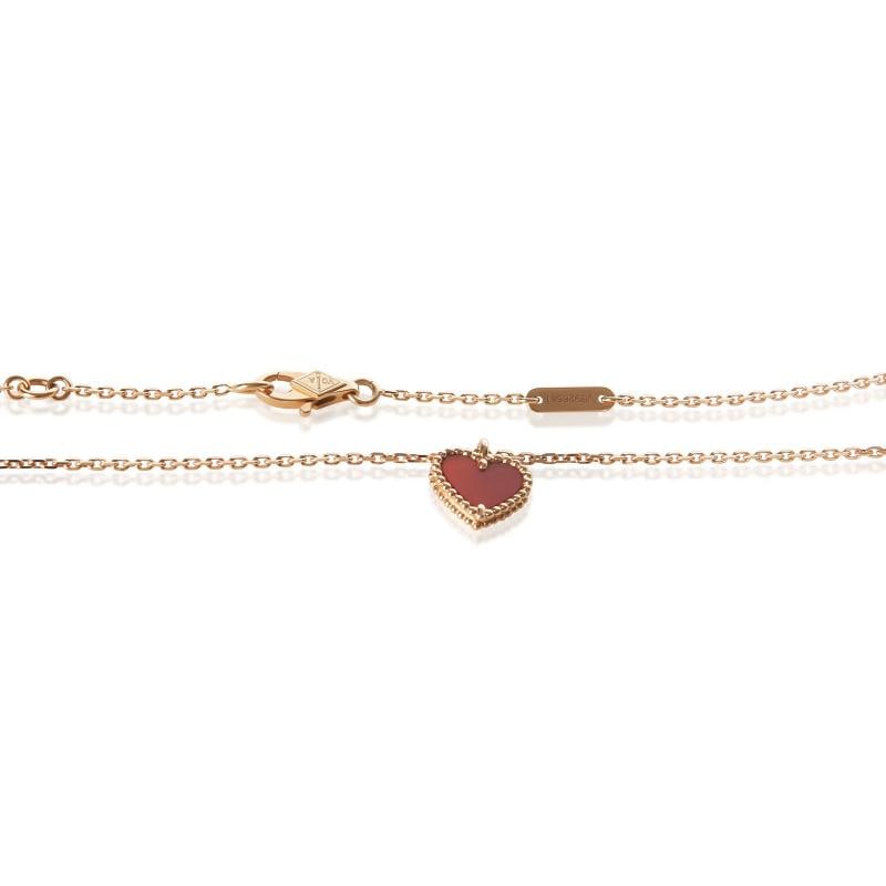 Van Cleef & Arpels Rose Gold Carnelian Sweet Hearts Pendant - 2