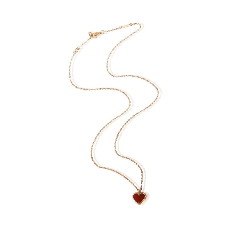 Van Cleef & Arpels Rose Gold Carnelian Sweet Hearts Pendant - 3