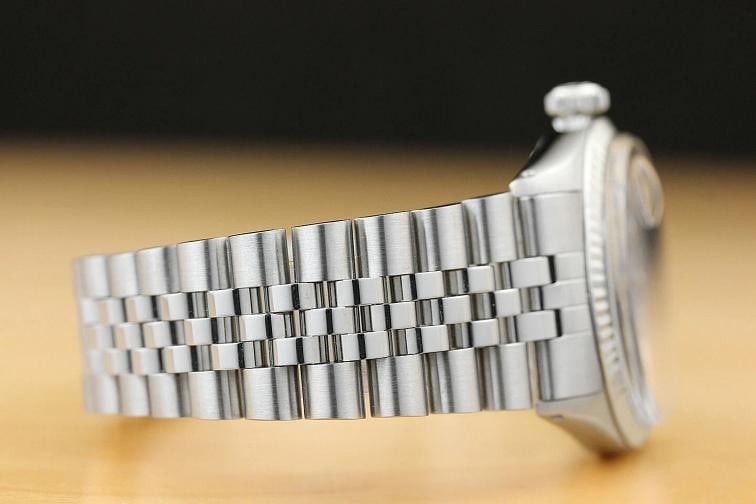 MENS ROLEX DATEJUST BLUE VIGNETTE DIAMOND 18K WHITE GOLD STAINLESS STEEL WATCH - 7