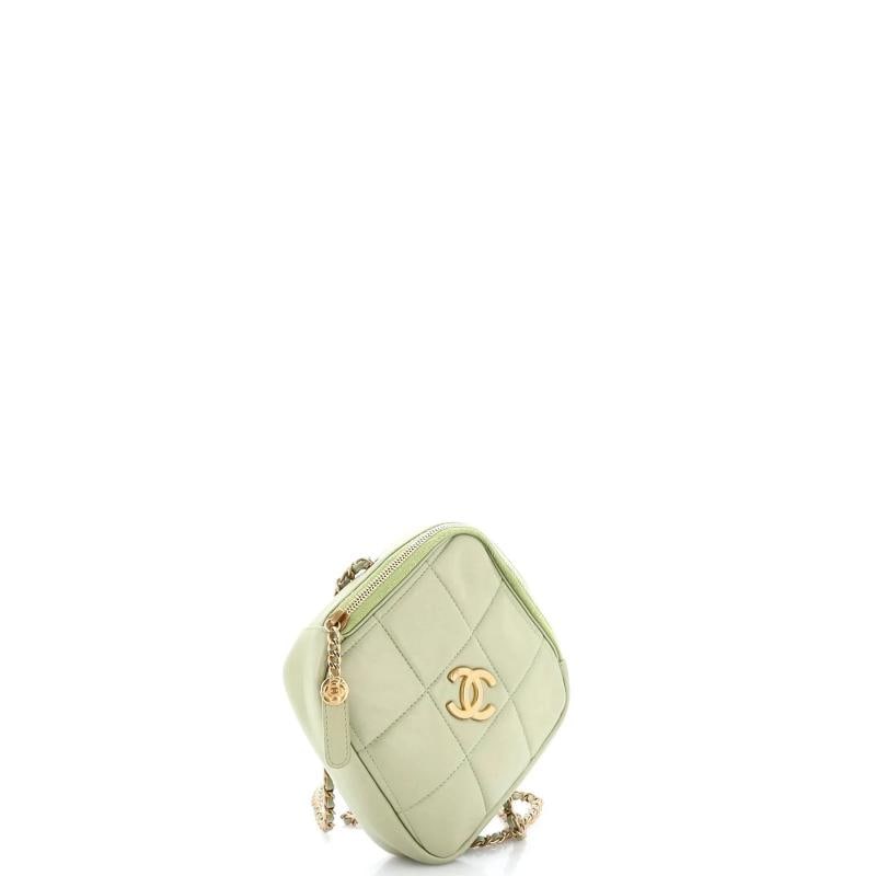 Chanel Diamond Chain Crossbody Bag Quilted Lambskin Small - 2