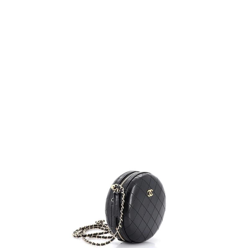 Chanel Round Chain Crossbody Bag Stitched Calfskin Small - 2