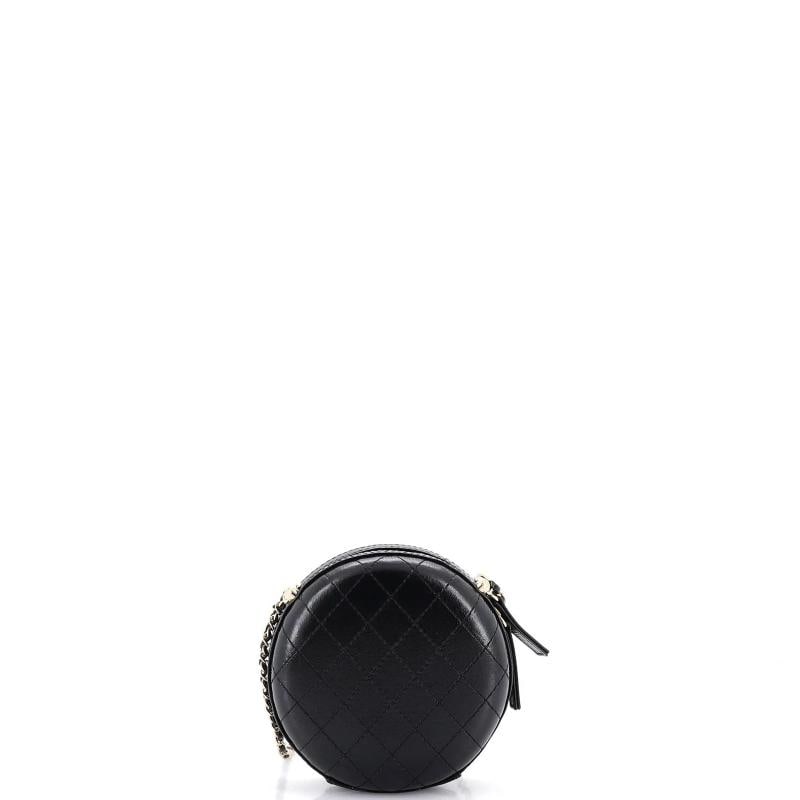 Chanel Round Chain Crossbody Bag Stitched Calfskin Small - 3
