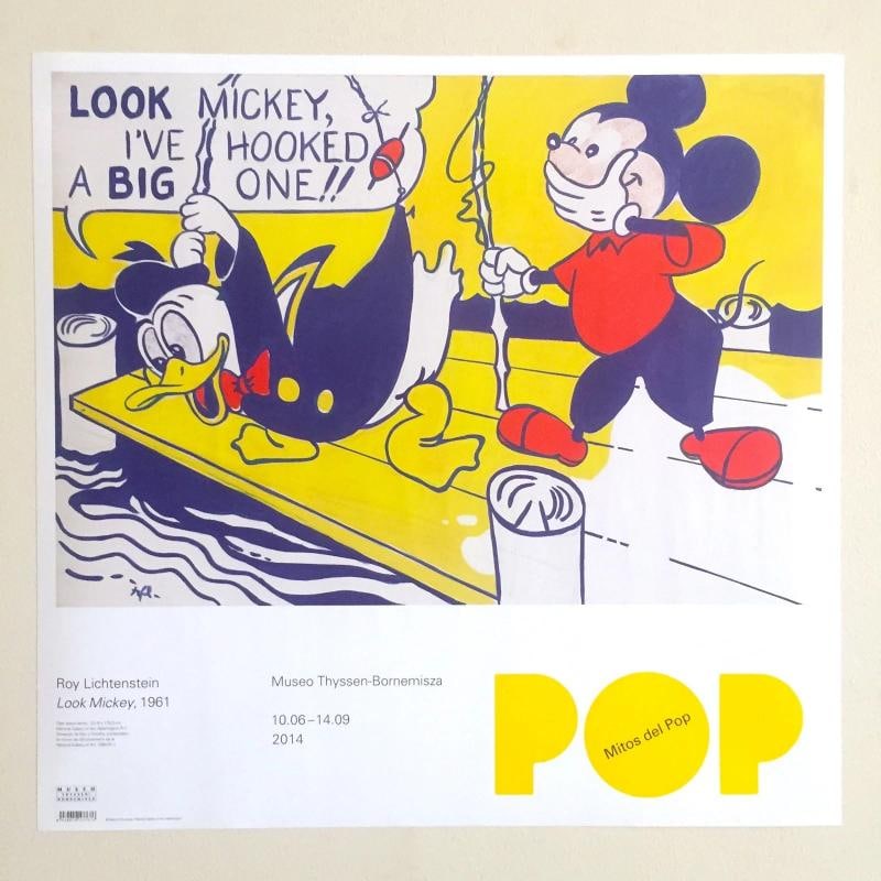 ROY LICHTENSTEIN MUSEO THYSSEN LITHO PRINT EXBITION POSTER "LOOK MICKEY" 1961: Condition: New: A brand-new, unused, unopened, undamaged item (including handmade items). See the seller's ... Read moreabout the conditionNew: A brand-new, unused, unopened, undamaged item