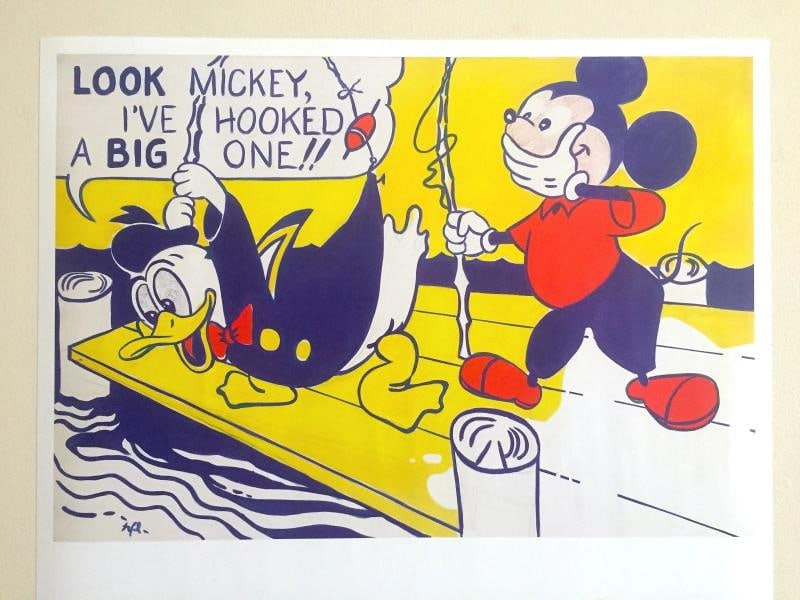 ROY LICHTENSTEIN MUSEO THYSSEN LITHO PRINT EXBITION POSTER "LOOK MICKEY" 1961 - 2