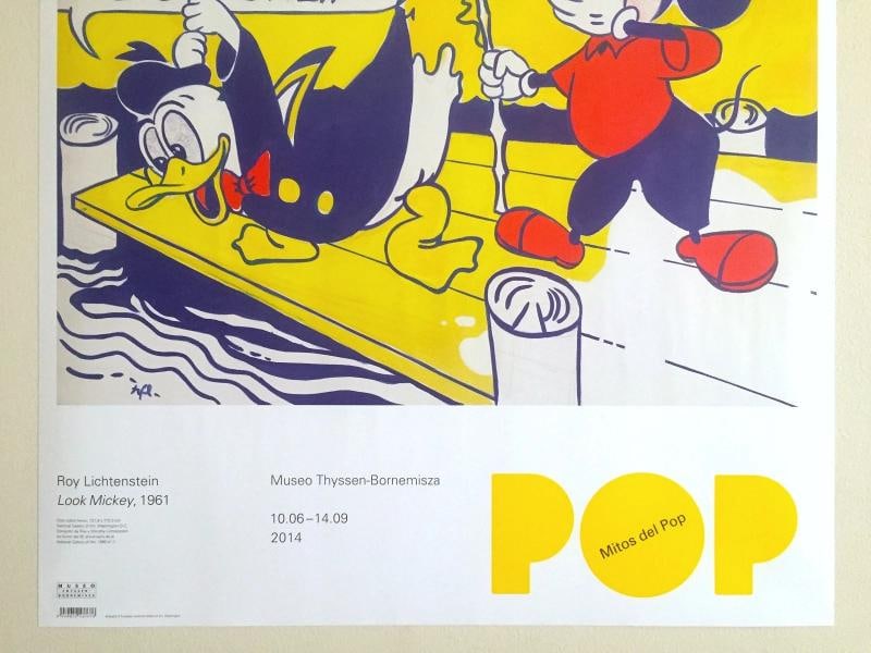 ROY LICHTENSTEIN MUSEO THYSSEN LITHO PRINT EXBITION POSTER "LOOK MICKEY" 1961 - 3