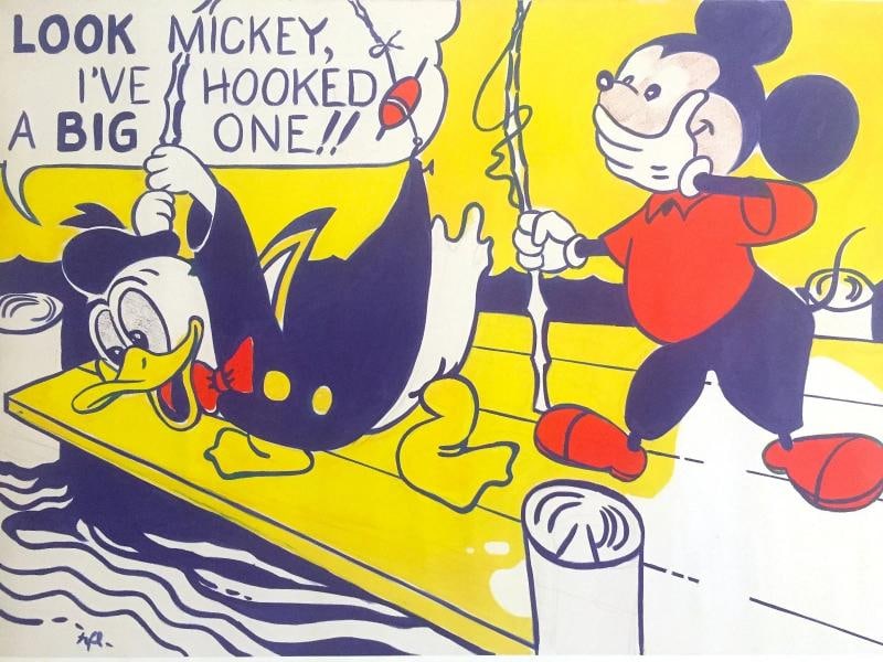 ROY LICHTENSTEIN MUSEO THYSSEN LITHO PRINT EXBITION POSTER "LOOK MICKEY" 1961 - 4