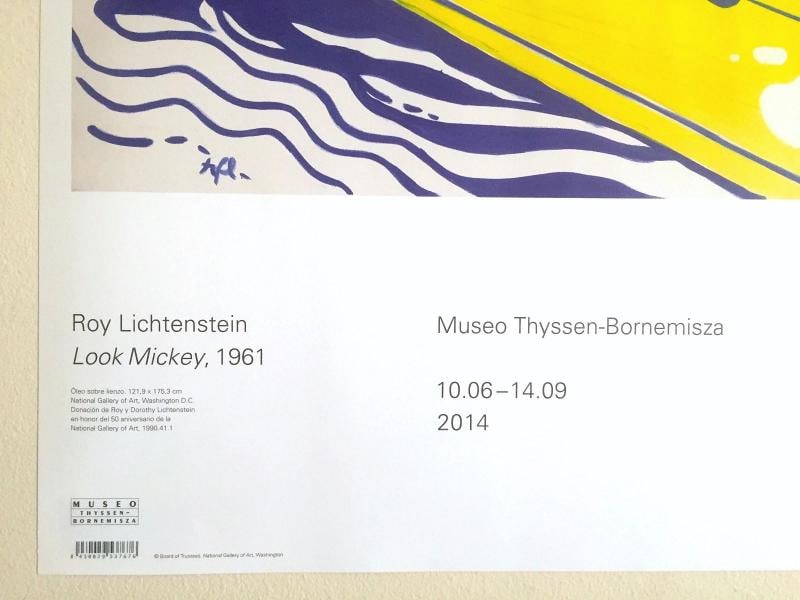 ROY LICHTENSTEIN MUSEO THYSSEN LITHO PRINT EXBITION POSTER "LOOK MICKEY" 1961 - 5