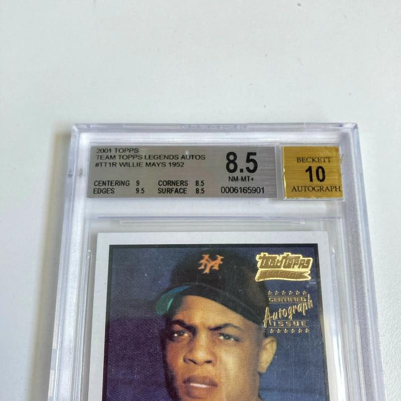 1952 Topps Willie Mays Signed Autographed RP RC Baseball Card BGS 8.5 Auto 10 - 2