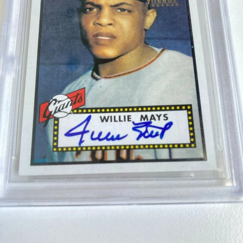 1952 Topps Willie Mays Signed Autographed RP RC Baseball Card BGS 8.5 Auto 10 - 3