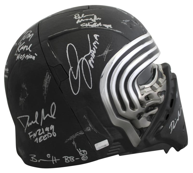 Star Wars (19) Driver, Ridley, Daniels, Mayhew, Signed Kylo Ren FS Helmet BAS - 2