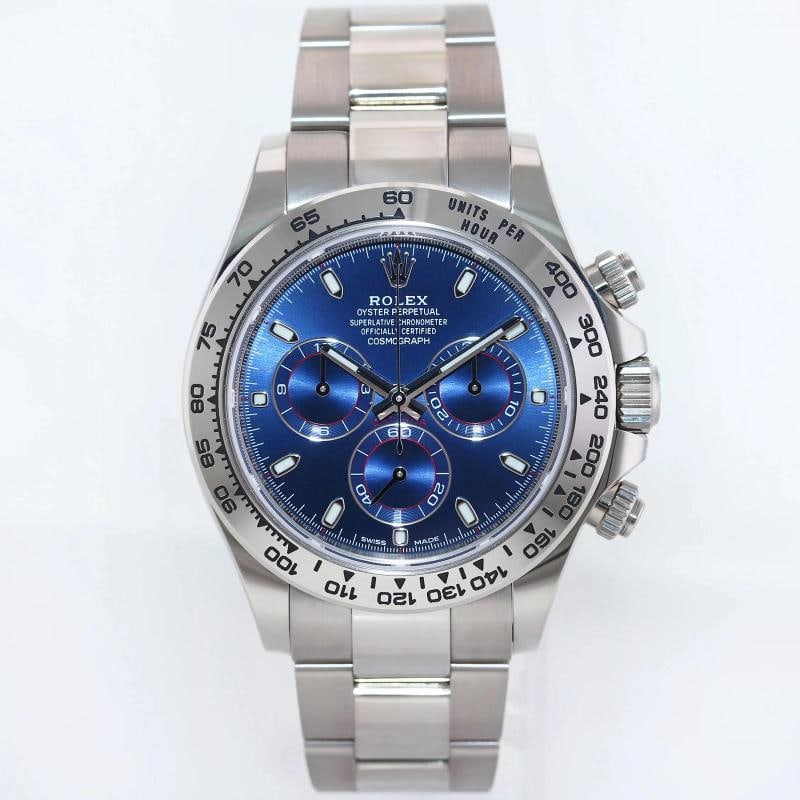 MINT PAPERS Rolex Daytona Blue Dial Chronograph 116509 White Gold Watch Box and Papers! - 2
