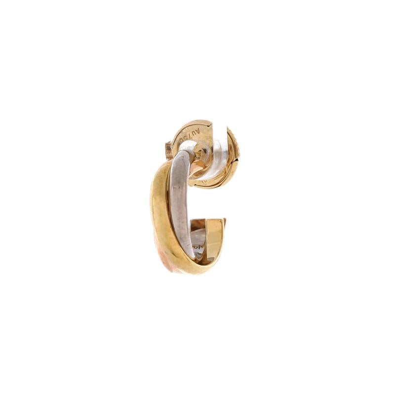 Cartier Trinity Hoop Earrings 18K Tricolor Gold 13mm - 2