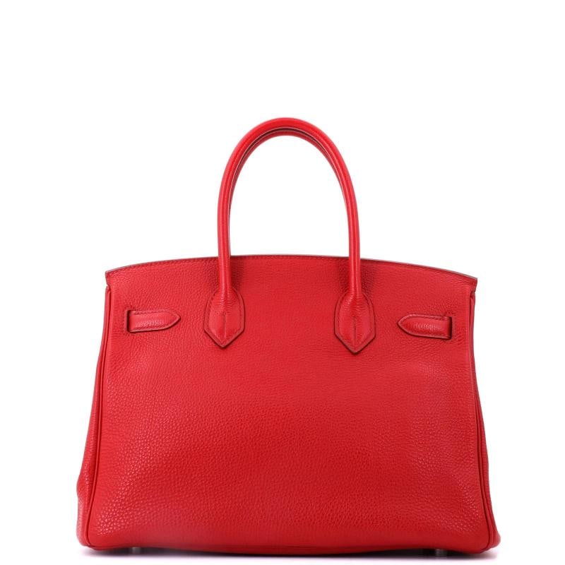 Hermes Birkin Handbag Red Togo with Palladium Hardware 30 - 4