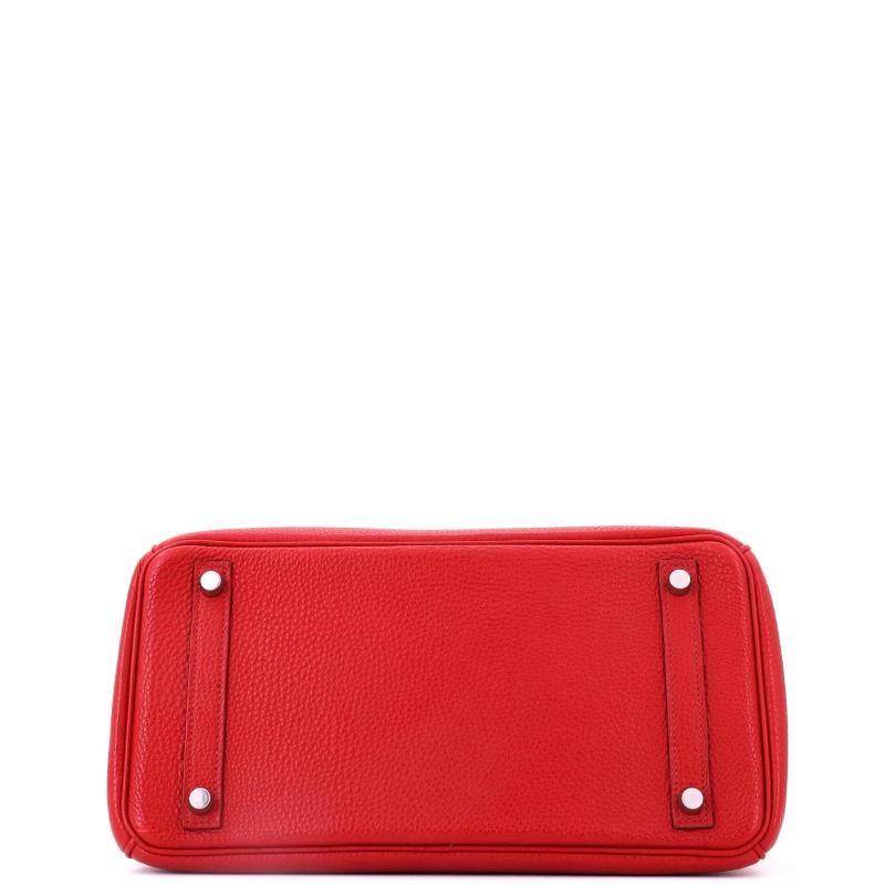 Hermes Birkin Handbag Red Togo with Palladium Hardware 30 - 5