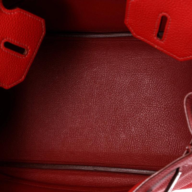 Hermes Birkin Handbag Red Togo with Palladium Hardware 30 - 6