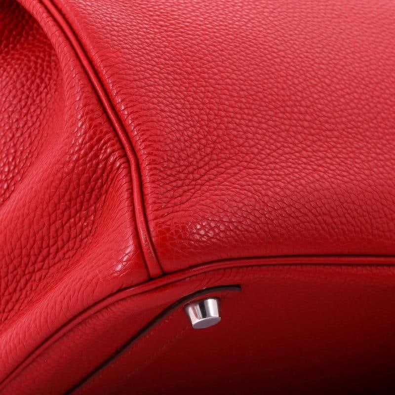 Hermes Birkin Handbag Red Togo with Palladium Hardware 30 - 7