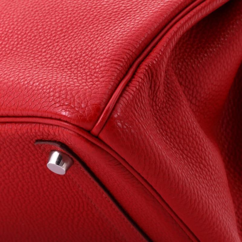 Hermes Birkin Handbag Red Togo with Palladium Hardware 30 - 8