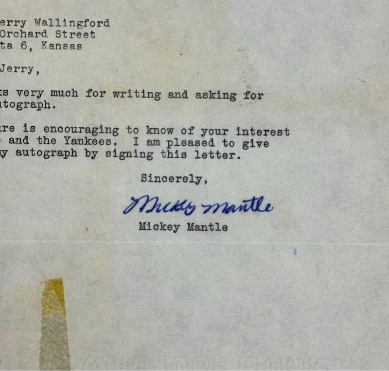 Mickey Mantle Early Career 1953 Signed New York Yankees Letter To Fan Beckett - 2