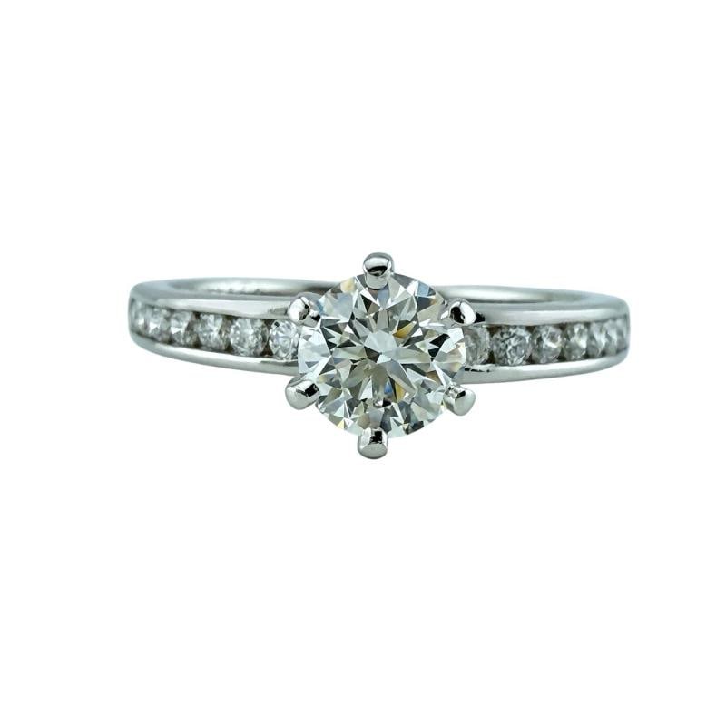 Tiffany & Co Platinum Diamond Engagement Ring Round 0.60 ct I VVS1 - 2