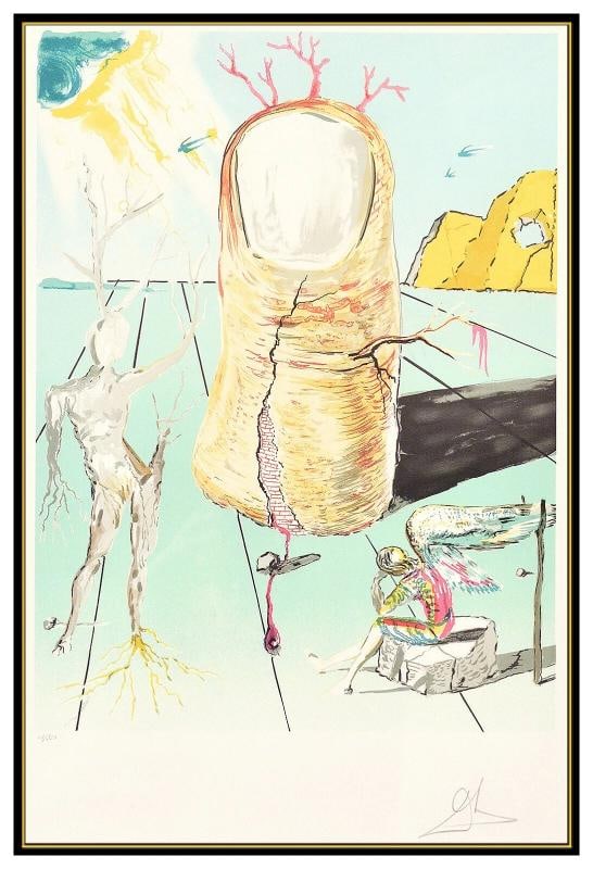 Salvador Dali The Thumb Hand Signed Color Lithograph Surreal Framed Modern Art - 2