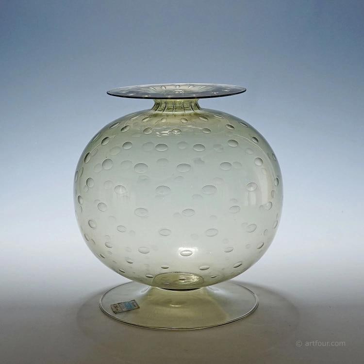 Vetro Soffiato Vase by Pauli & Cia. C.V.M. Murano: Condition: Used,Brand: ArtGlass,Type: Vase,Country of Origin: Italy An antique 'Vetro Soffiato' art glass vase, distributed by Pauli & Cia. C.V.M and manufactured by Pauli, Venini or Cappelin. Murano