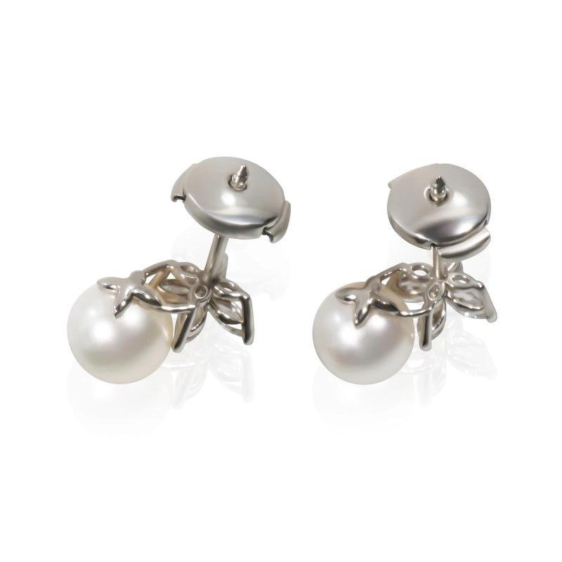 Tiffany & Co. Platinum Pearl and Diamond Victoria Earrings - 3