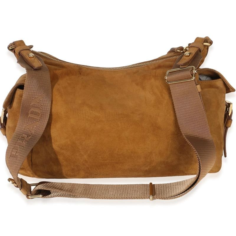 Prada Brown Suede Large Explore Shoulder Bag - 10